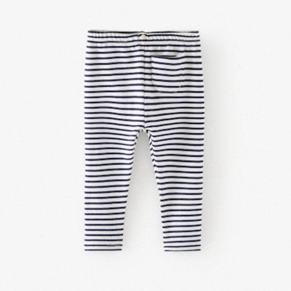 Zara Navy and White Striped Kids Leggings